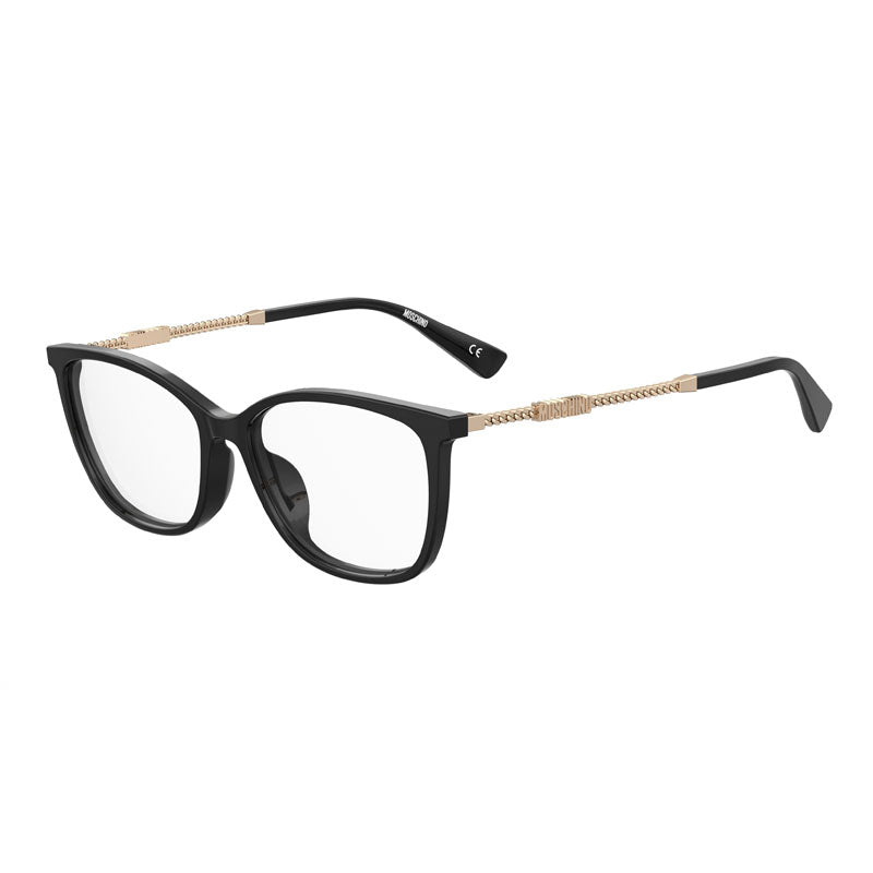 Moschino Metal-Trimmed Acetate Eyeglasses — Black