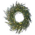 Christmas Cypress Pre-Lit LED Wreath