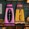 Delantal ajustable personalizado con diseño de regla de lápices de colores y texto de agradecimiento Regalo de cumpleaños para profesor