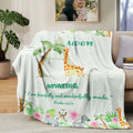 Personalizado lindo animal Biblia inicial suave manta con nombre Decoración del hogar Navidad Cumpleaños Bautizo Regalo para la familia Niños