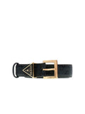 Guess Logo-Embroidered Triangle Belt — Black