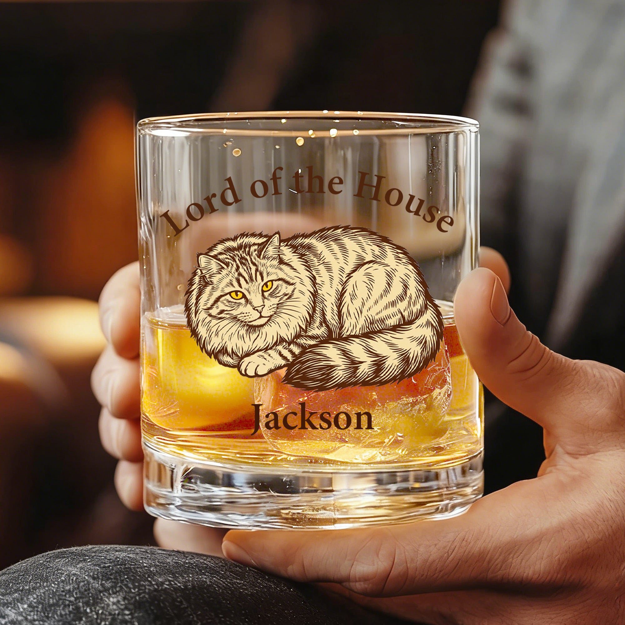 Retrato de mascota personalizado 10 oz Rock Whiskey Glass con nombre Cumpleaños Memorial Gift for Pet Lovers