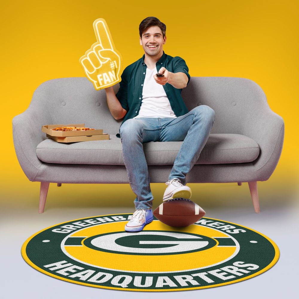 Officially Licensed NFL Round Headquarter Rugs