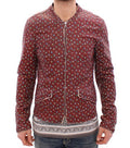 Men's Bordeaux Leather Boxer Print Jacket Coat Lambskin Clothing