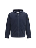 Stone Island Logo-Patch Zip Hoodie Sweatshirt — Navy