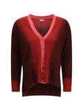 Mirror In The Sky Ombré Cashmere Cardigan — Red