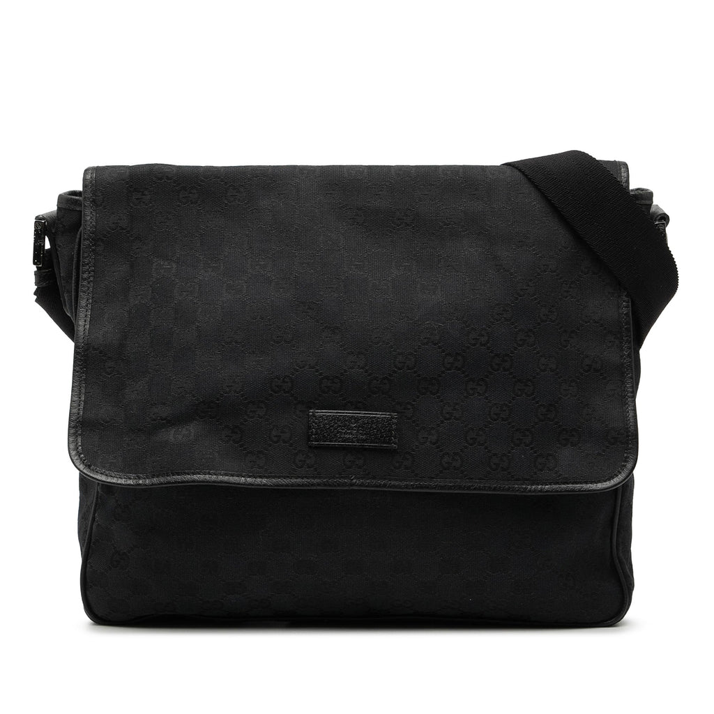 GG Canvas Flap Messenger Bag