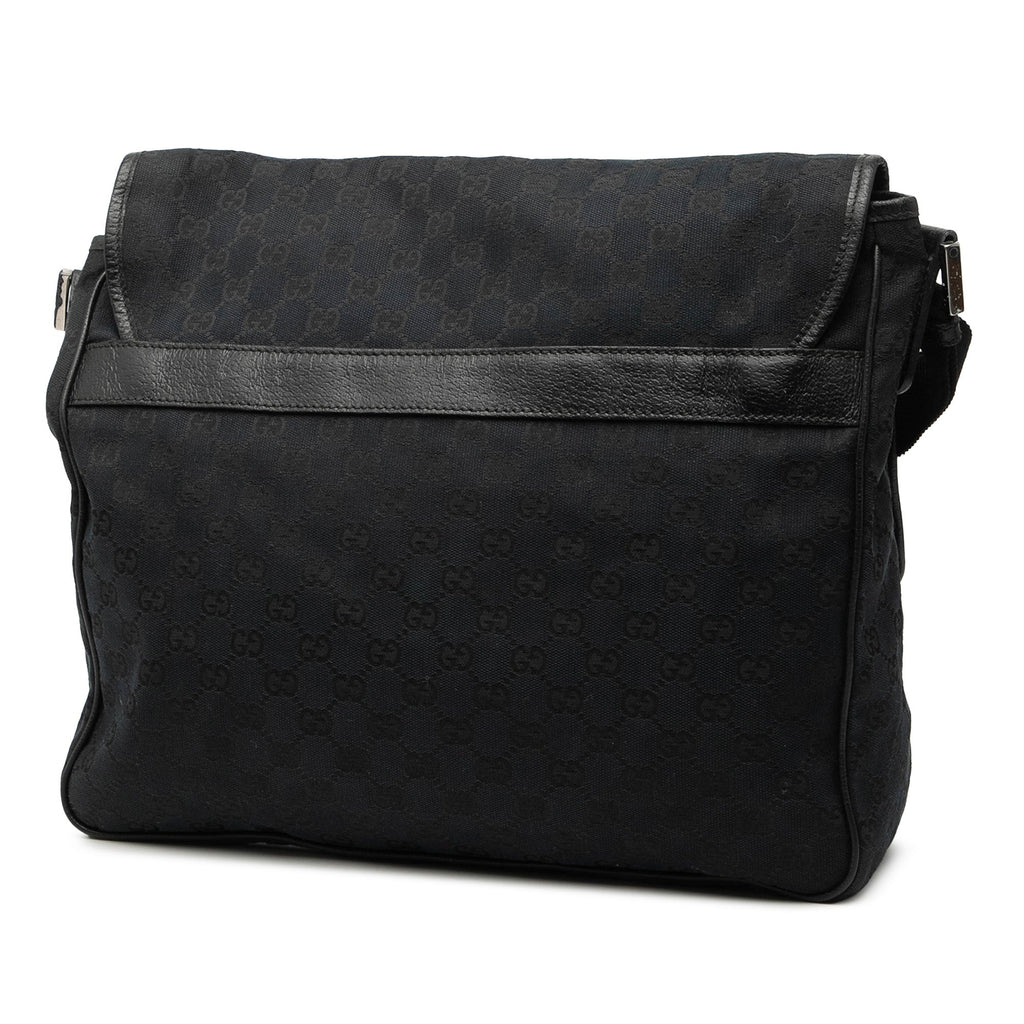 GG Canvas Flap Messenger Bag