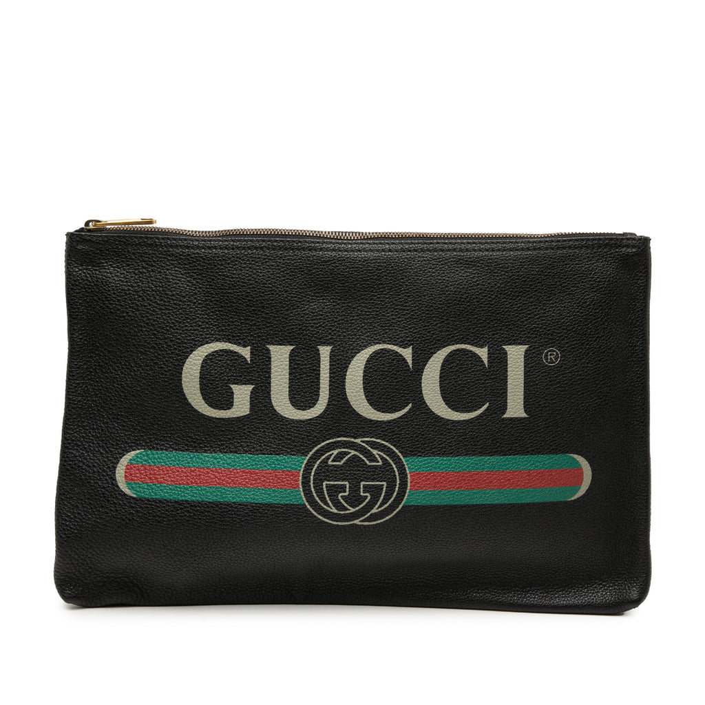 Leather Logo Clutch