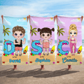 Toalla de playa de gran tamaño, de secado rápido, con nombre, personalizada, de dibujos animados, con iniciales, para niños, adultos y nadadores.