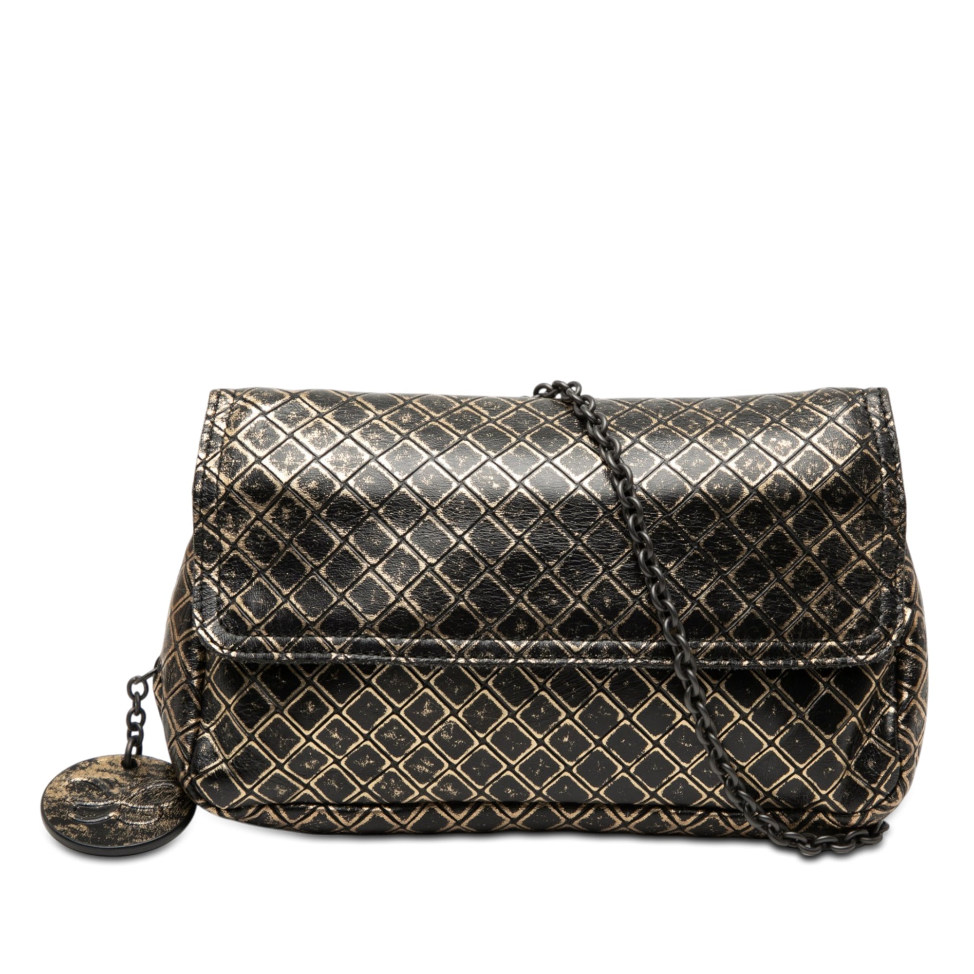Metallic Calfskin Intrecciomirage Chain Flap Crossbody