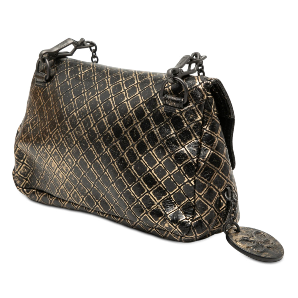 Metallic Calfskin Intrecciomirage Chain Flap Crossbody