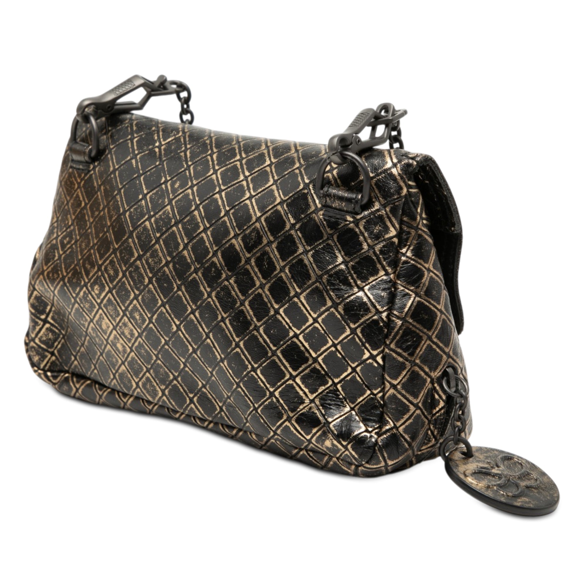 Metallic Calfskin Intrecciomirage Chain Flap Crossbody