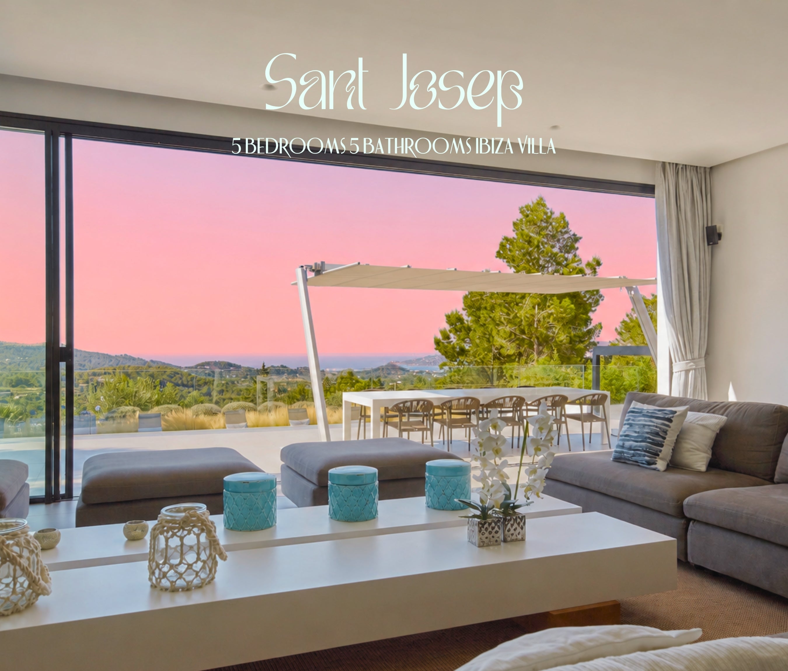 550 m² Modern Open-Plan Private Ibiza Villa Beautifully Furnished near Sant Josep Village