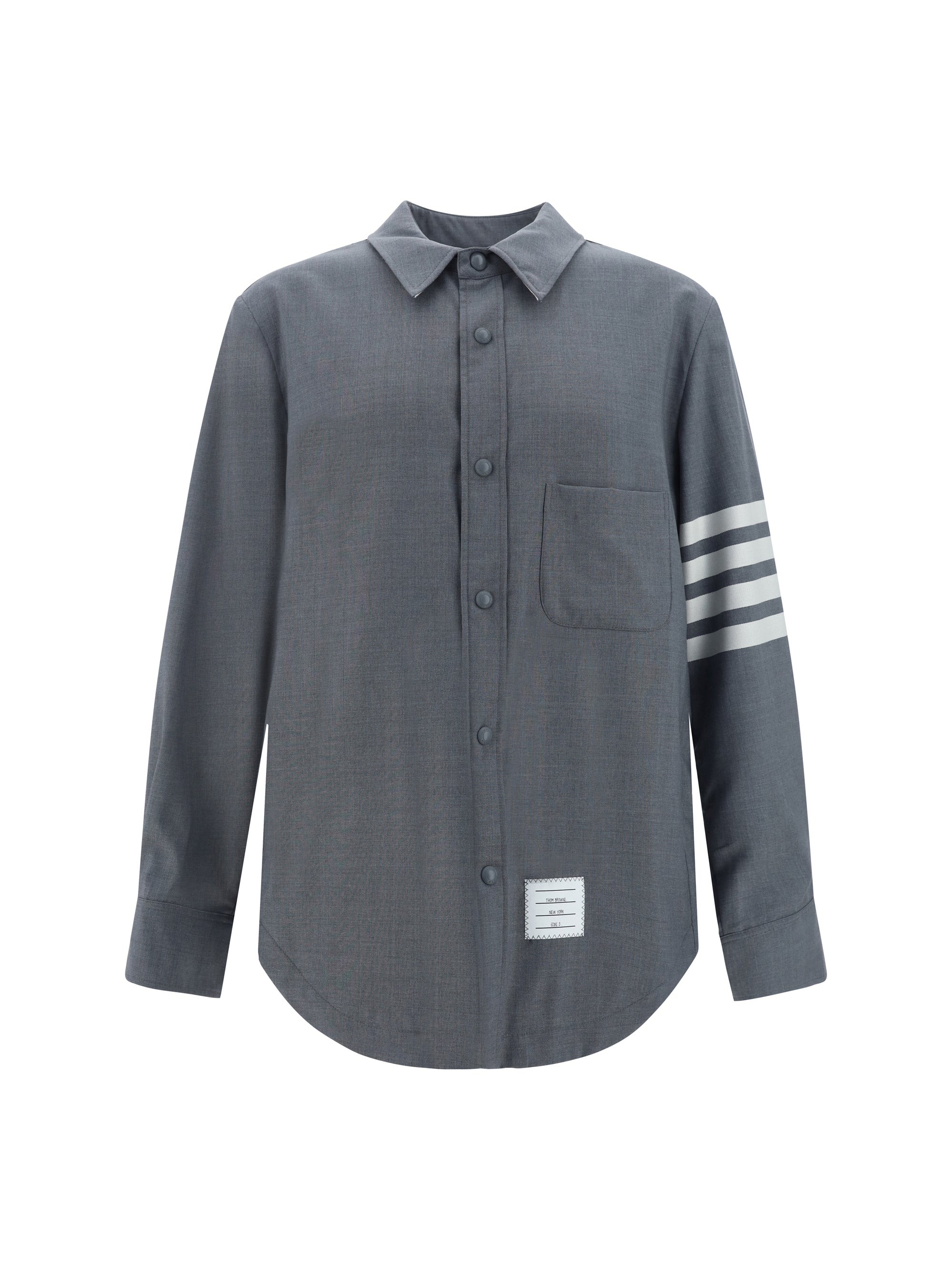 Thom Browne Wool and Cotton Blend Shirt — Gray