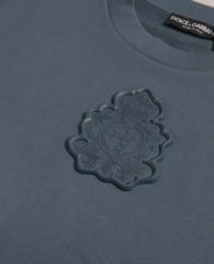 Men's Logo-Embossed Cotton Sweater Blue