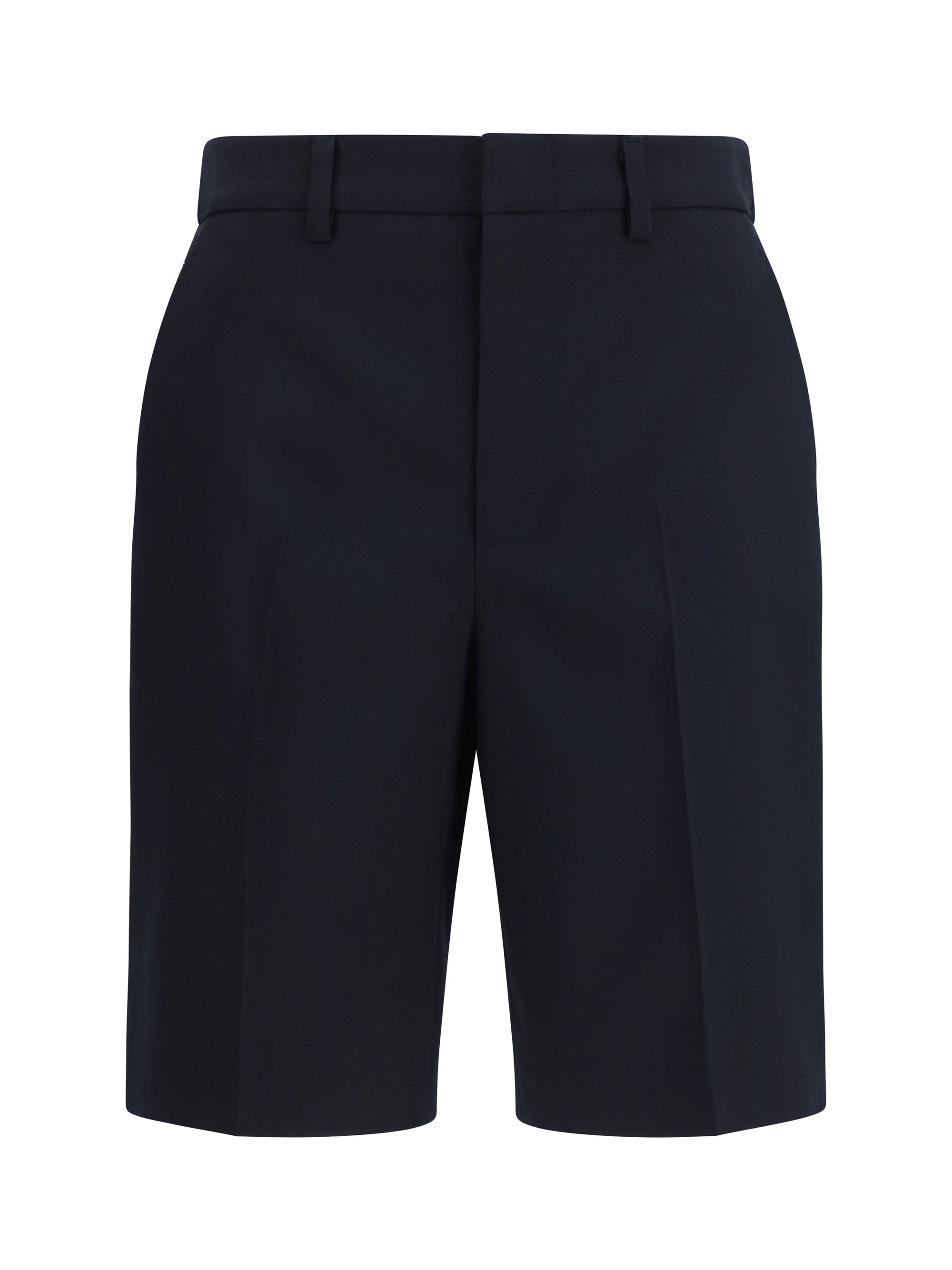 Gucci Tailored Wool Bermuda Shorts — Navy
