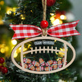 Gorro de Papá Noel personalizado Ornamento navideño de fútbol con 6-15 nombres y el nombre del equipo Regalo de Navidad para entrenador amante del fútbol