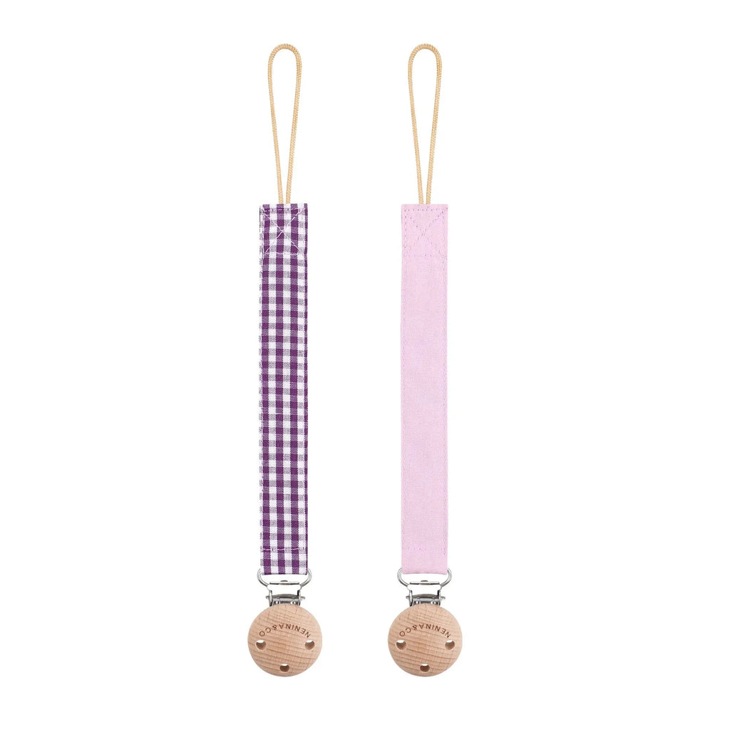 Chupetero Pack x 2 DIAMOND Lila + Lila vichy By Nenina & Co