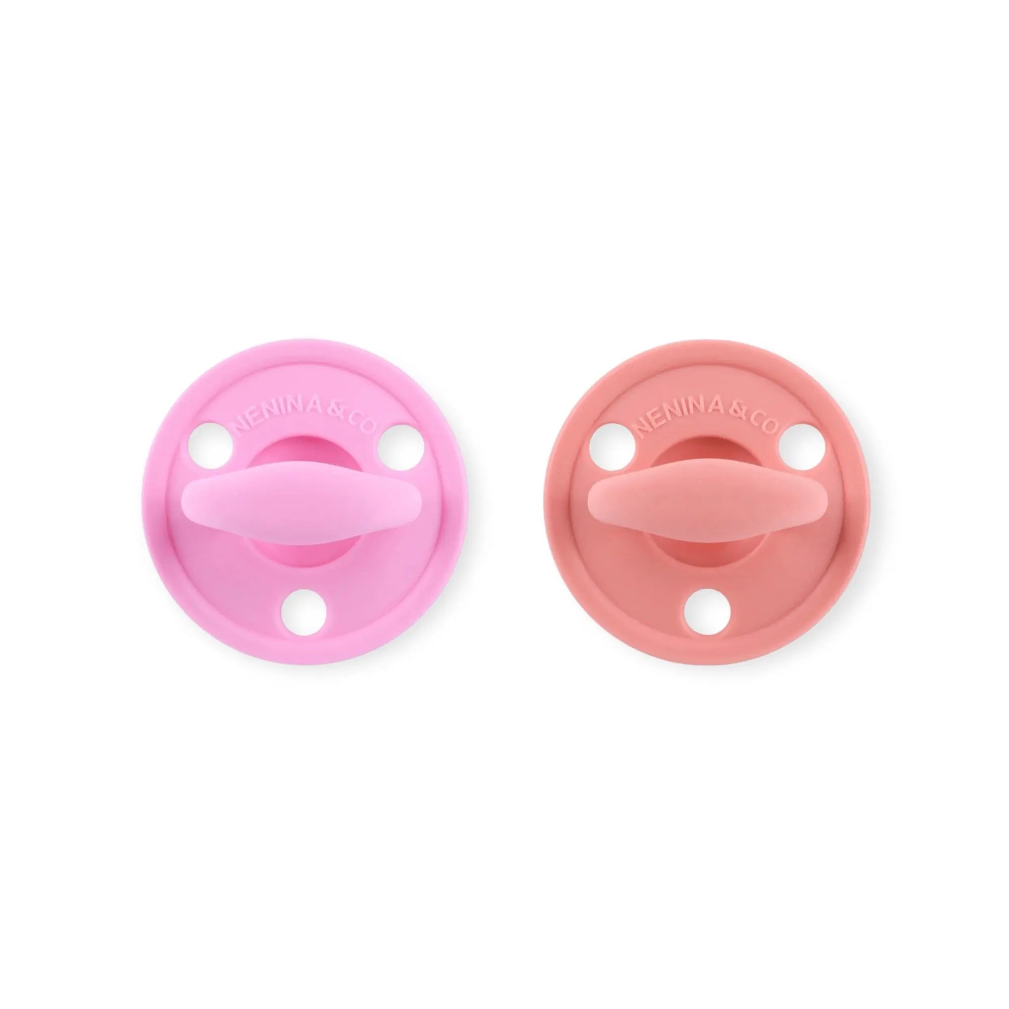 Kit 2 Chupetes Clásicos para Bebé Rosa Chicle y Rosa | Silicona Orgánica Nenina & Co