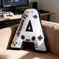 Almohada personalizada con nombre y iniciales para el mando de videojuegos Regalo de cumpleaños para niños amantes de los videojuegos