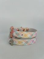 Pastel Vichy Handmade Dog Collar