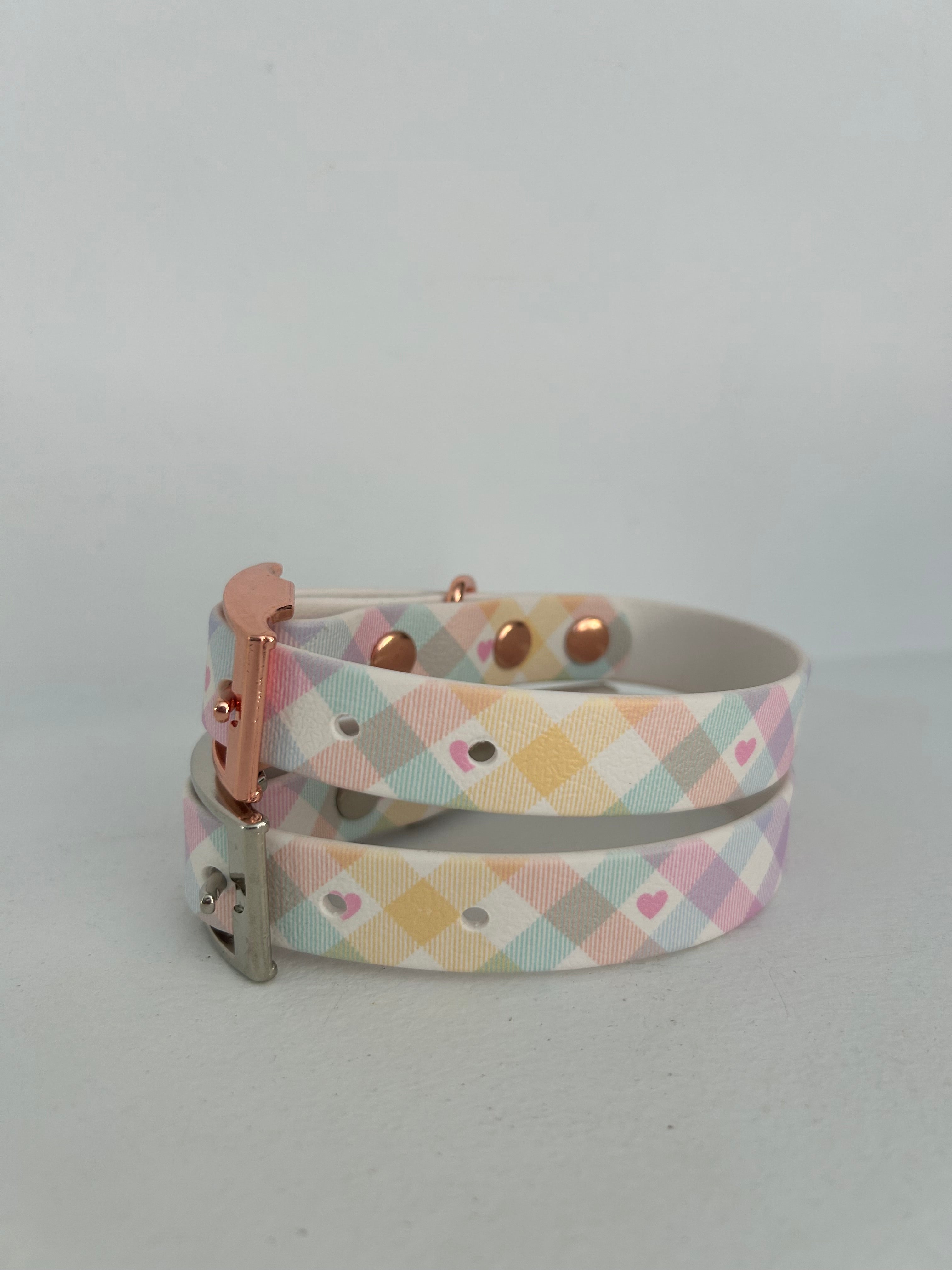 Pastel Vichy Handmade Dog Collar