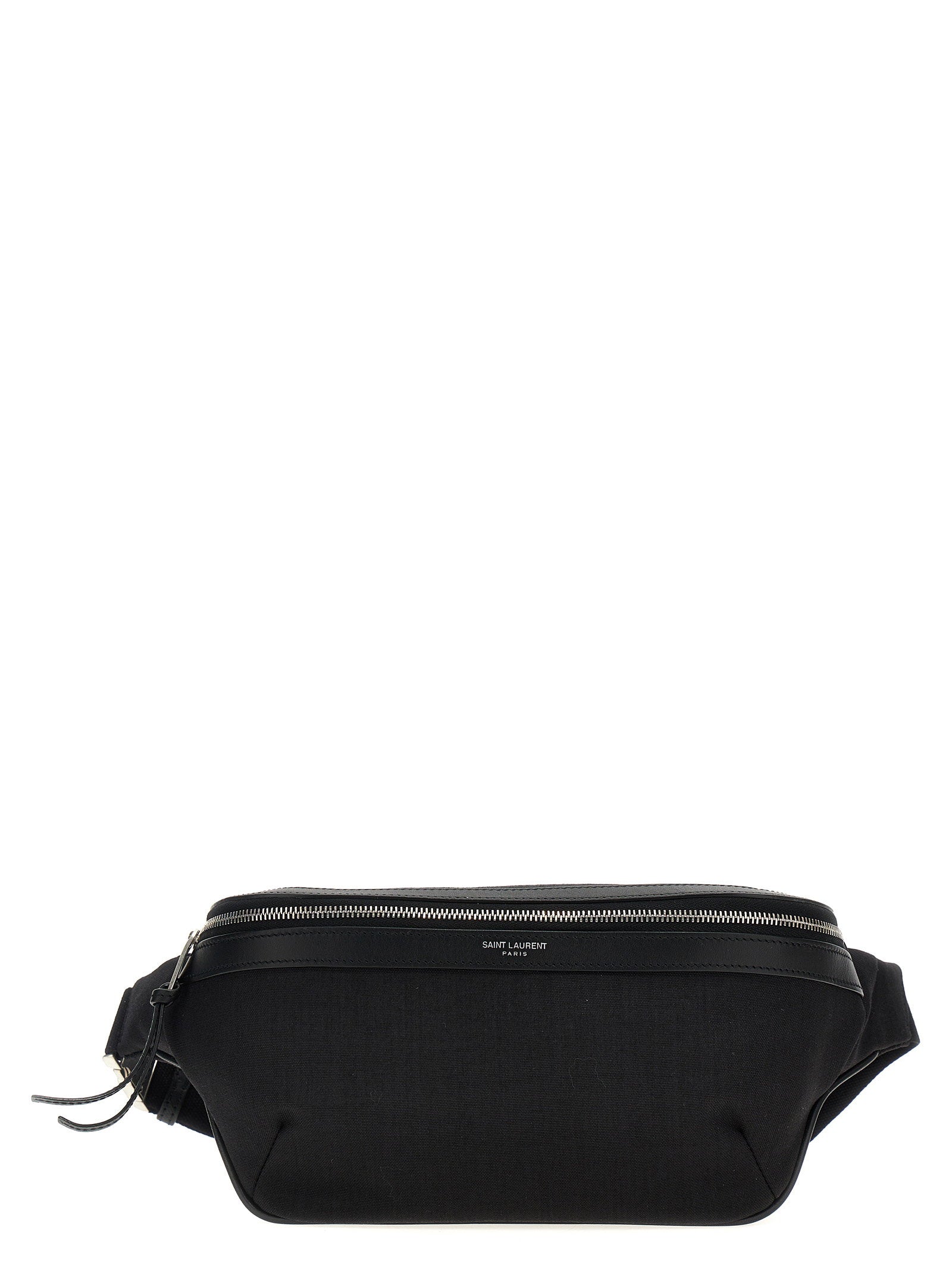 Saint Laurent Canvas & Leather Belt Bag — Black