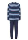 Pijama Hombre Largo Tapeta Algodón Punto Rayas - Marino 5583_39