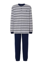 Pijama Hombre Largo Tapeta Algodón Punto Rayas - Gris 5590_20