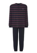 Pijama Hombre Largo Tapeta Algodón Punto Rayas - Azul 5592_39