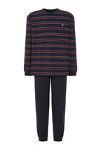 Pijama Hombre Largo Tapeta Algodón Punto Rayas - Azul 5592_39