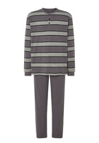 Pijama Hombre Largo Tapeta Algodón Punto Rayas - Gris 5593_20