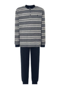 Pijama Hombre Largo Tapeta Algodón Punto Rayas - Gris 5594_20