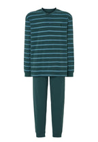 Pijama Hombre Largo Tapeta Algodón Punto Rayas - Verde 5595_40