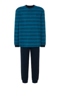 Pijama Hombre Largo Tapeta Algodón Punto Rayas - Azul 5596_35