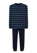 Pijama Hombre Largo Tapeta Algodón Punto Rayas - Azul 5597_39