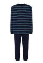 Pijama Hombre Largo Tapeta Algodón Punto Rayas - Azul 5597_39