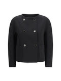 Max Mara Studio Boxy Cady Blazer — Black