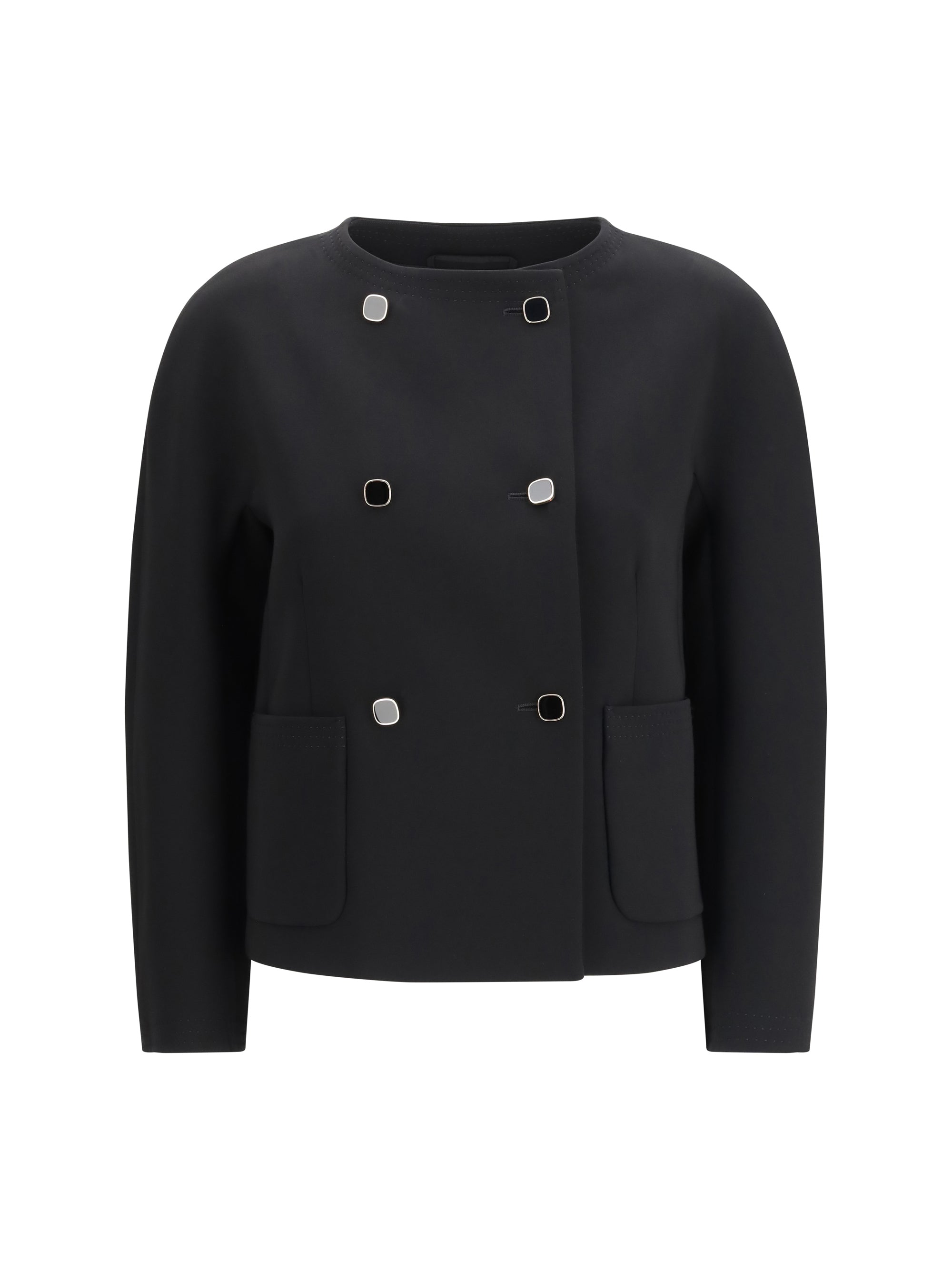 Max Mara Studio Boxy Cady Blazer — Black