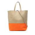 Small Bicolor Leather Vertical Cabas