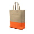 Small Bicolor Leather Vertical Cabas