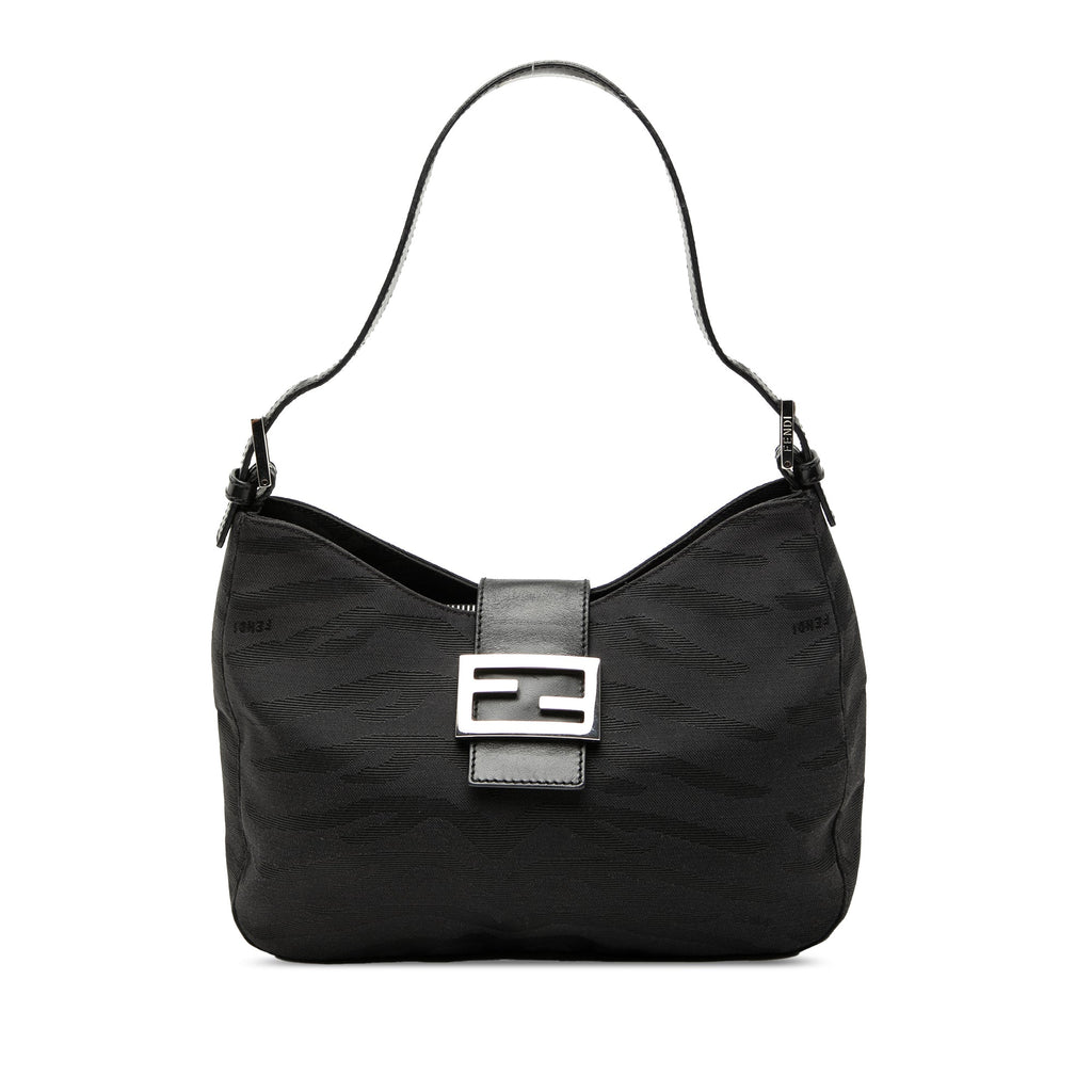 FF Zebra Print Canvas Shoulder Bag