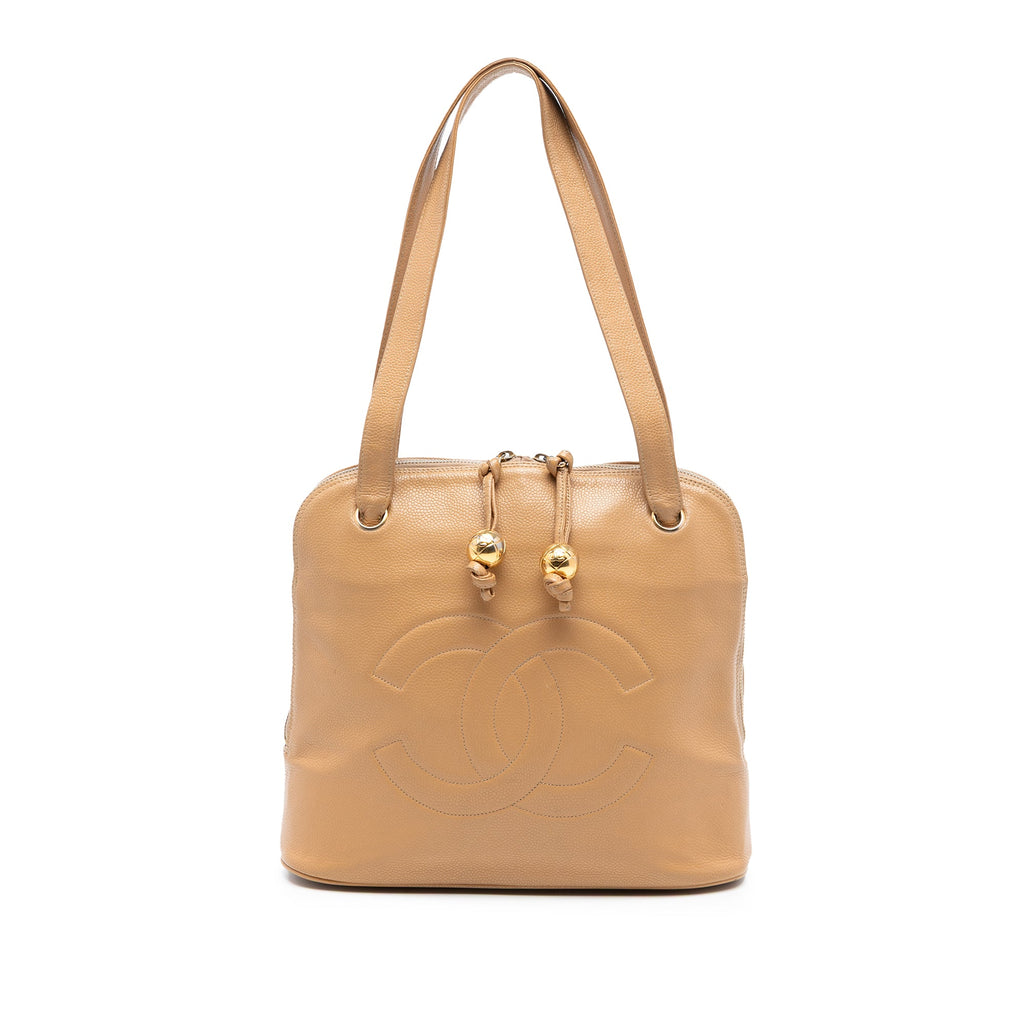 CC Caviar Two Way Zip Shoulder Bag