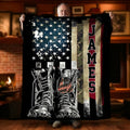Bandera Americana Personalizada Manta Suave con Nombre Día de los Veteranos Día del Padre Regalo de Cumpleaños para Soldados Patriotas