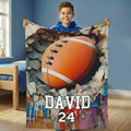 Manta deportiva personalizada con nombre y número Decoración del hogar Regalo de cumpleaños para amantes del deporte