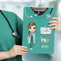 Portapapeles acrílico multicolor con clip de perfil bajo Personalizado Personaje médico de dibujos animados Regalo de agradecimiento de la semana de la enfermera para el personal médico
