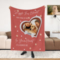 Manta personalizada en forma de corazón con la huella de la pata del perro, el gato o la familia.