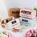 Estampado de leopardo personalizado 1-12 nombres Bolsa de maquillaje de cuero PU Accesorios de viaje Día de la Madre Regalo de cumpleaños para ella