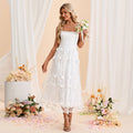 Bridal Wedding Dress White Spaghetti Straps Short Cowl A-line Tulle. Available in Regular, Petite & Plus Size.